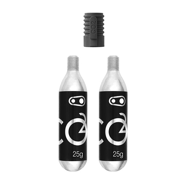 Crank Brothers Cartuchos de CO2 de 25 g (2 unidades) con Cabeza Klic